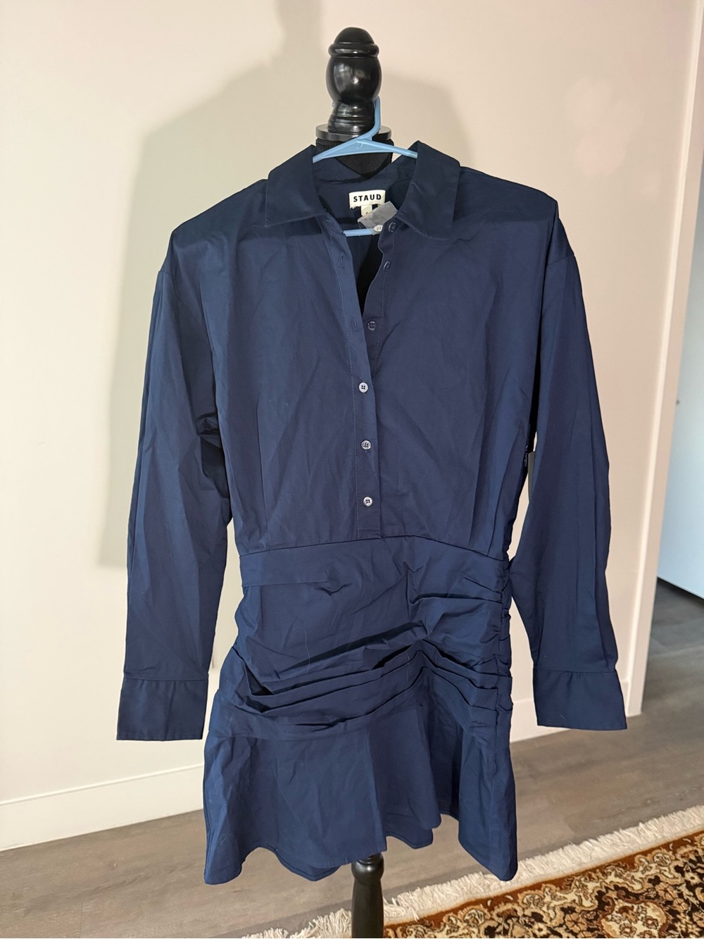 STAUD | Rocco Mini Navy Dress - Size 4 - Picture 3 of 6